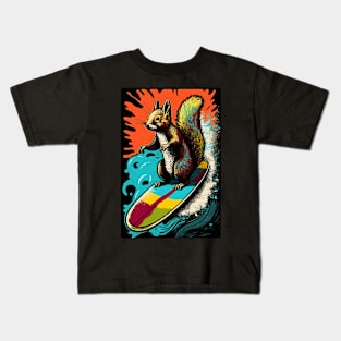 Squirrel surfing Kids T-Shirt